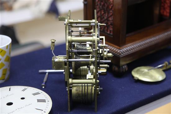 A 19th century rosewood bracket clock, Barraud & Laud, 14 Bishopsgate, height 21.5in.